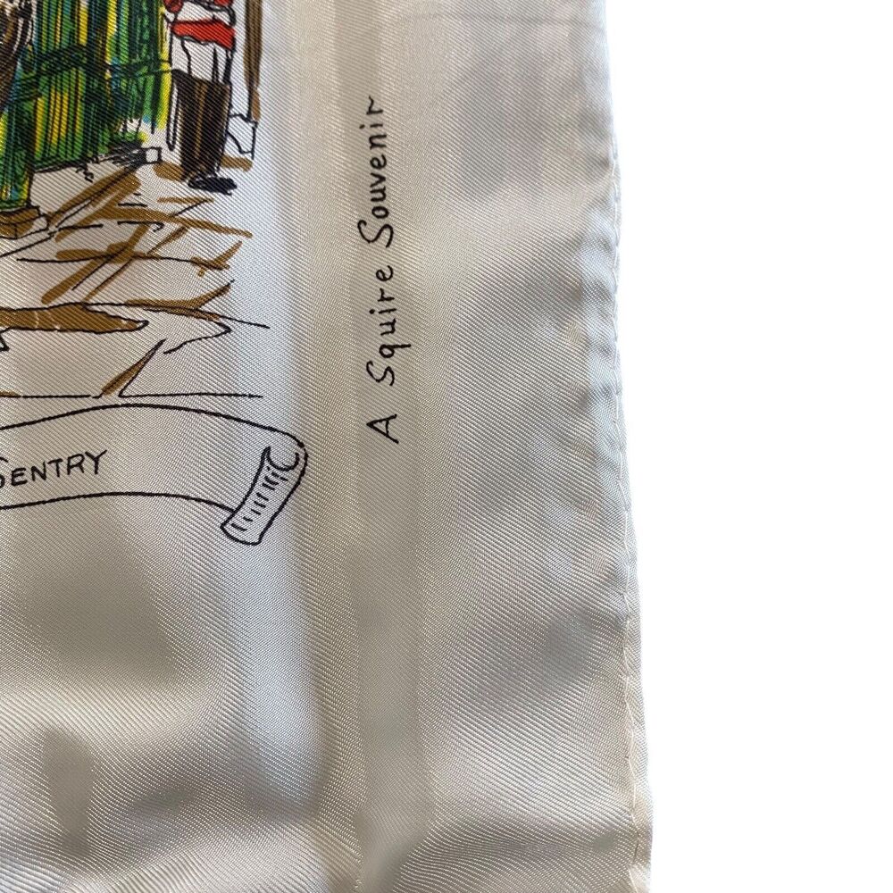 Vintage Acetate Scarf A Squire Souvenir of London 31 X 31 Landmarks Original Box - Picture 5 of 16